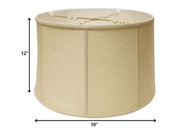 19" Pale Brown Throwback Drum Linen Lampshade