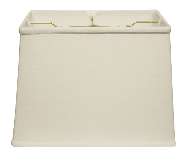 16" White Throwback Rectangle Linen Lampshade