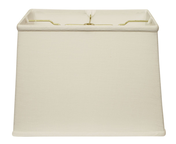 16" White Throwback Rectangle Linen Lampshade