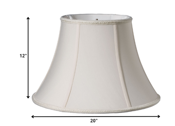 20" Cream Slanted Bell Paperback Shantung Lampshade