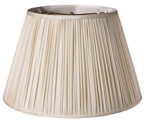 19" Pale Grey Slanted Paperback Pleated Tafetta Lampshade