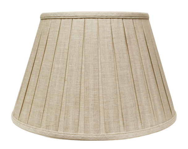 12" Cream Slanted Paperback Linen Lampshade with Box Pleat