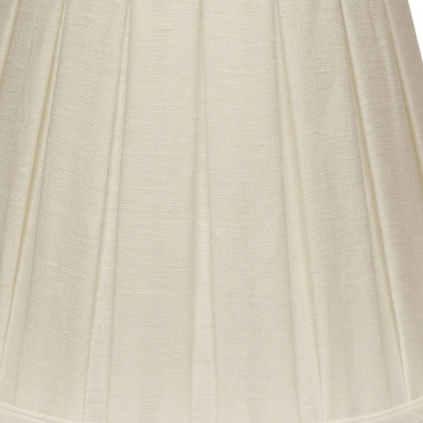 14" White Slanted Paperback Linen Lampshade with Box Pleat