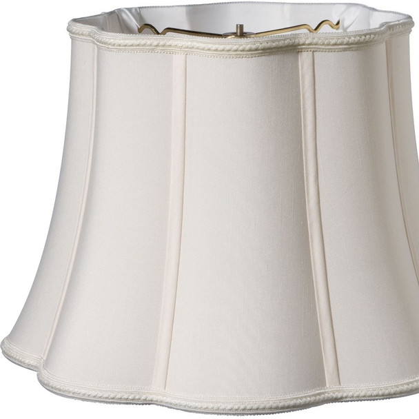 10" Cream Melon Scallop Paperback Shantung Lampshade