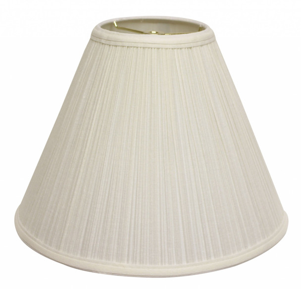 19" White Deep Cone Slanted Broadcloth Lampshade