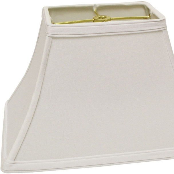 12" White Rectangle Bell No Slub Lampshade