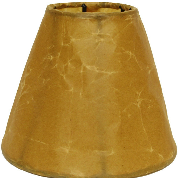 5" Brown Set of 6 Empire Slanted Chandelier Crinkle Oil Paper Lampshades