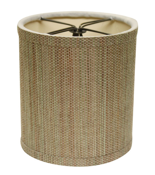 4" Multicolor Grasscloth Set of 6 Drum Chandelier Lampshades