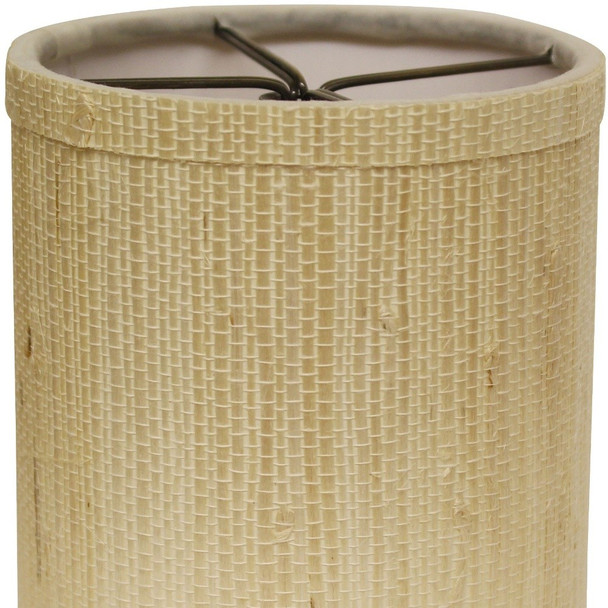 5" Ivory Grasscloth Set of 6 Drum Chandelier Grasscloth Lampshades