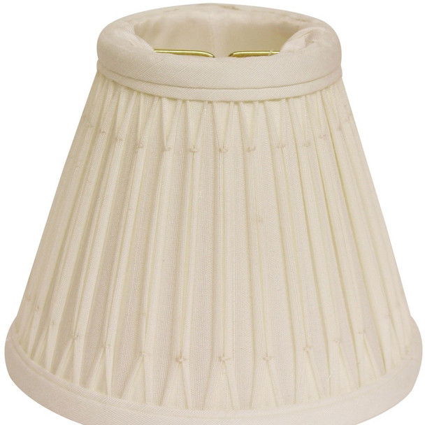 6" Cream Set of 6 Empire Slanted Chandelier Shantung Lampshades