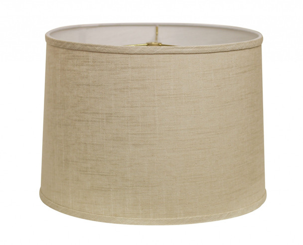 13" Light Wheat Throwback Drum Linen Lampshade