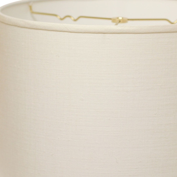 14" White Throwback Drum Linen Lampshade