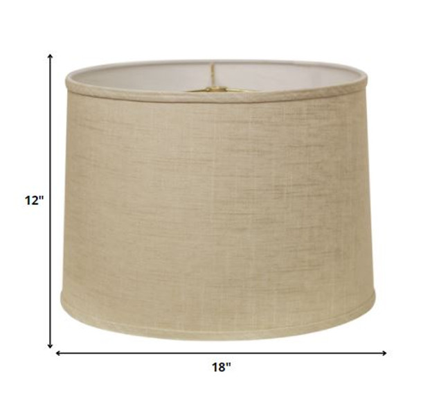 18" Light Wheat Throwback Drum Linen Lampshade
