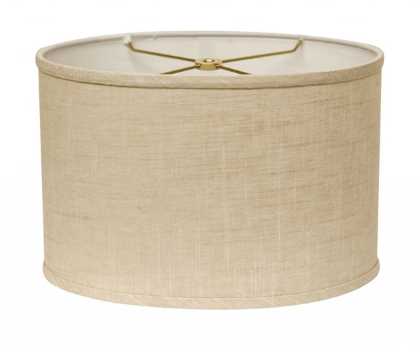 16" Light Wheat Throwback Oval Linen Lampshade