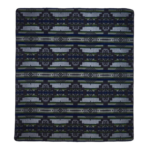 Forest Green and Blue Tribal Print Throw Blanket