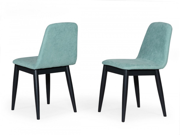 Set of Two Mint Fabric Dining Chairs