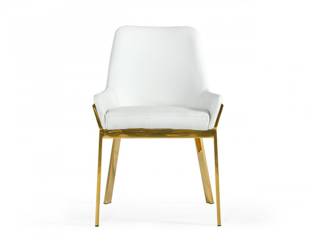 White Gold Dining Chair