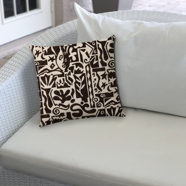 Black Modern Indoor Outdoor Zippered Pillow Cover