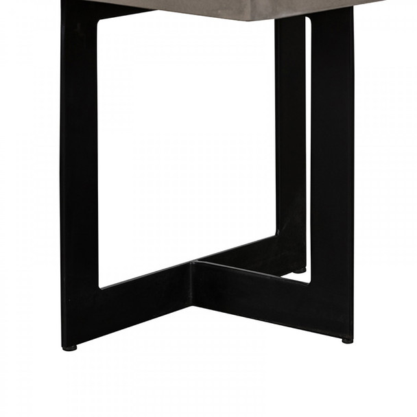 Asymmetric Metal And Concrete End Table