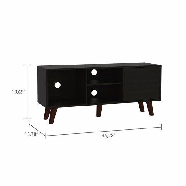 Contemporary Black Wengue TV Stand