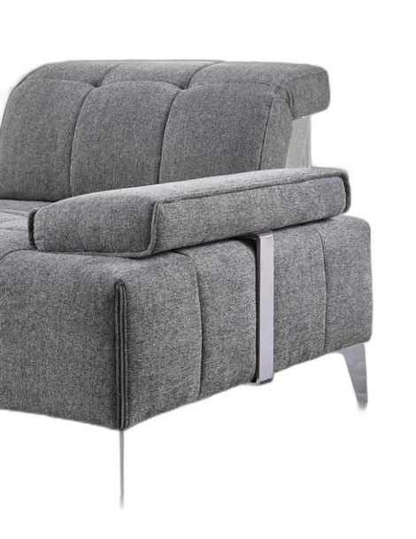 Modern Gray Fabric Moveable Back and Adjustable Sectional Sofa