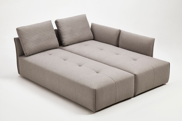 Mod Light Gray Fabric Modular Sectional Sofa Bed