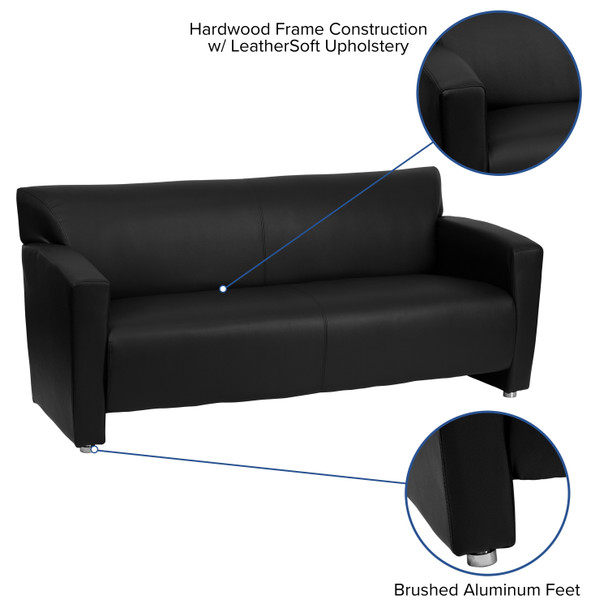 HERCULES Majesty Series Black LeatherSoft Sofa