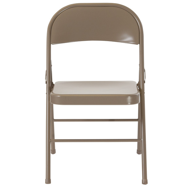 2 Pack HERCULES Series Double Braced Gray Metal Folding Chair