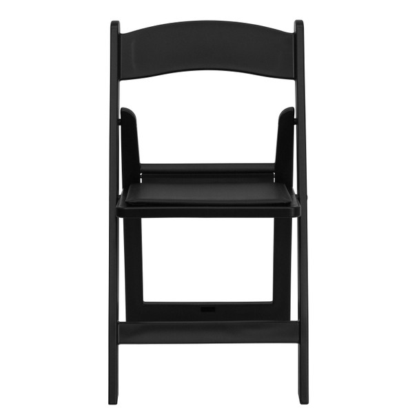 Hercules Folding Chair - Black Resin - 2 Pack 1000LB Weight Capacity Comfortable Event Chair - Light Weight Folding Chair