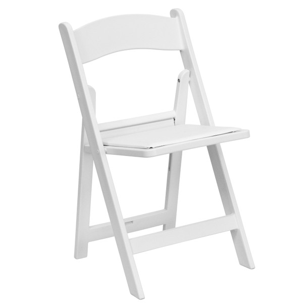 Hercules Folding Chair - White Resin - 2 Pack 1000LB Weight Capacity Comfortable Event Chair - Light Weight Folding Chair