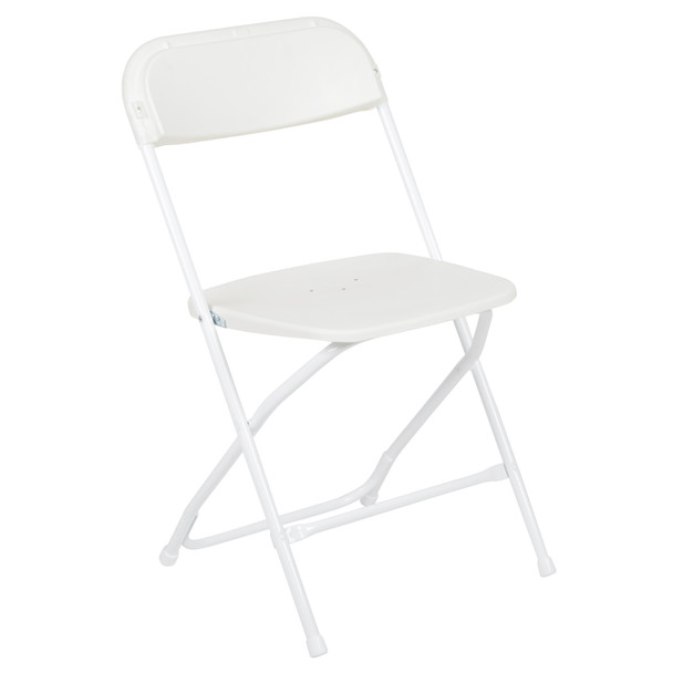 Hercules Series Plastic Folding Chair - White - 2 Pack 650LB Weight Capacity Comfortable Event Chair-Lightweight Folding Chair