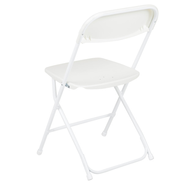 Hercules Series Plastic Folding Chair - White - 2 Pack 650LB Weight Capacity Comfortable Event Chair-Lightweight Folding Chair