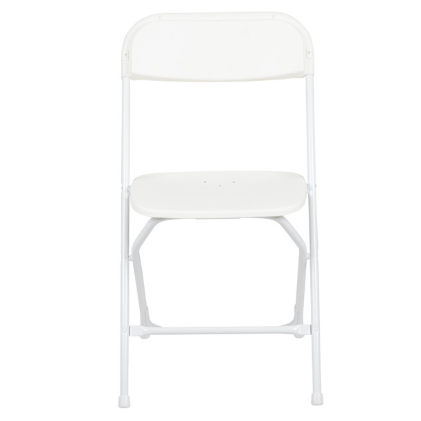 Hercules Series Plastic Folding Chair - White - 2 Pack 650LB Weight Capacity Comfortable Event Chair-Lightweight Folding Chair