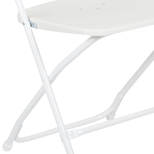 Hercules Series Plastic Folding Chair - White - 2 Pack 650LB Weight Capacity Comfortable Event Chair-Lightweight Folding Chair