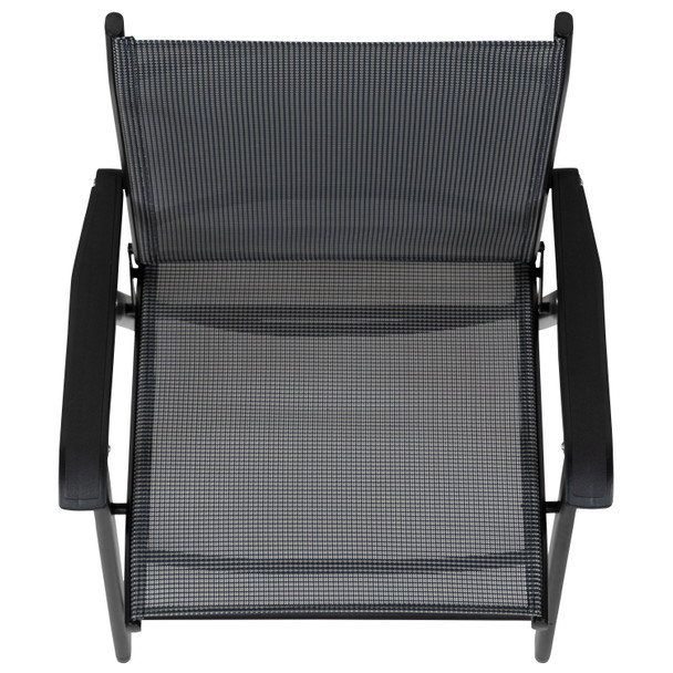 Paladin Black Outdoor Folding Patio Sling Chair (2 Pack)