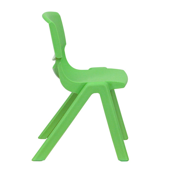 Whitney 2 Pack Green Plastic Stackable School Chair with 12" Seat Height