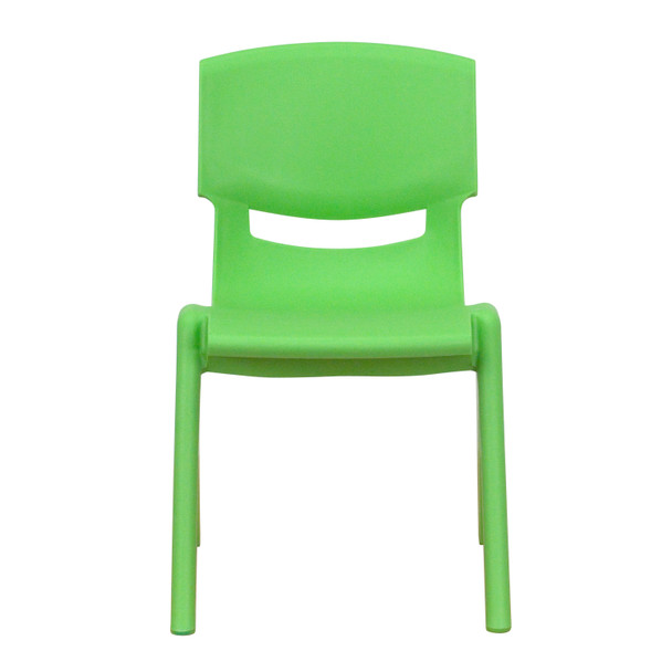 Whitney 2 Pack Green Plastic Stackable School Chair with 12" Seat Height