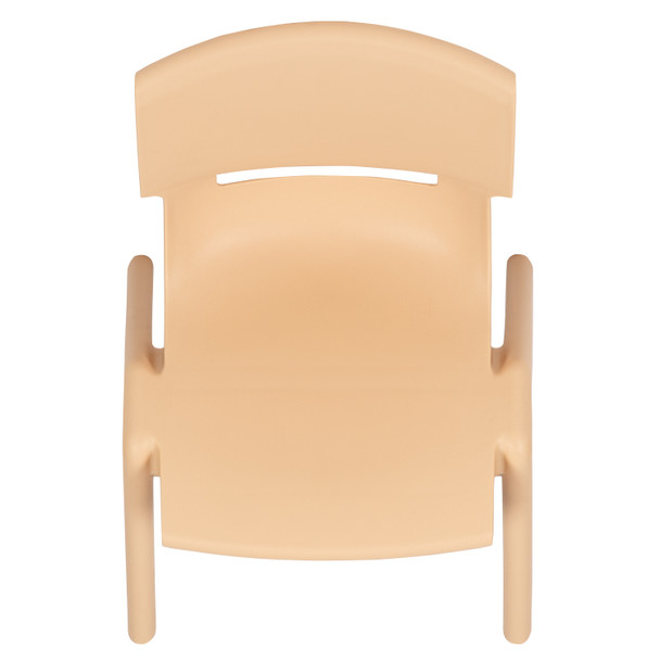 Whitney 2 Pack Natural Plastic Stackable School Chair with 12" Seat Height