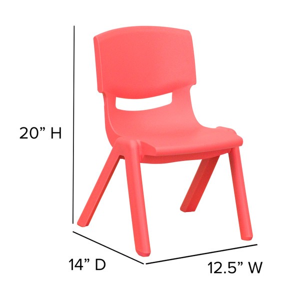 Whitney 2 Pack Red Plastic Stackable School Chair with 10.5'' Seat Height