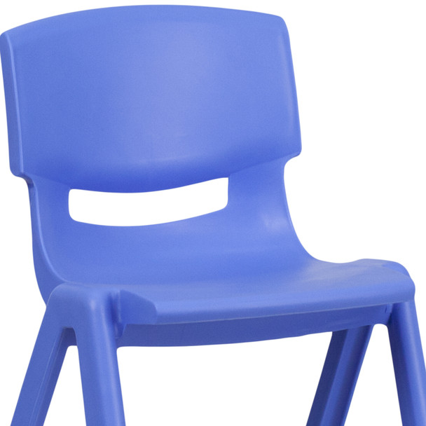 Whitney 2 Pack Blue Plastic Stackable School Chair with 13.25" Seat Height