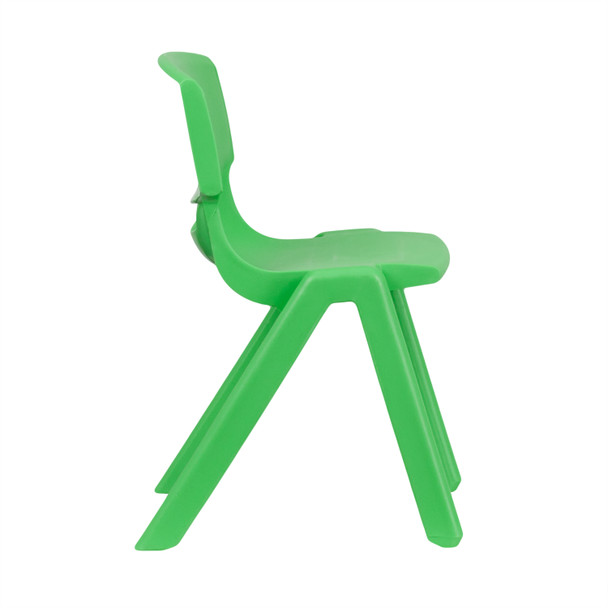 Whitney 2 Pack Green Plastic Stackable School Chair with 13.25" Seat Height