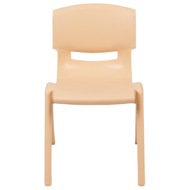 Whitney 2 Pack Natural Plastic Stackable School Chair with 13.25" Seat Height