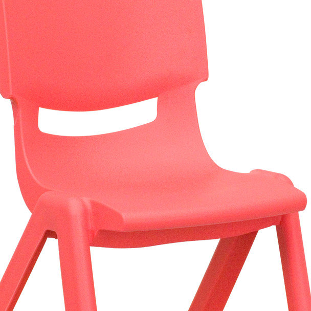 Whitney 2 Pack Red Plastic Stackable School Chair with 13.25" Seat Height