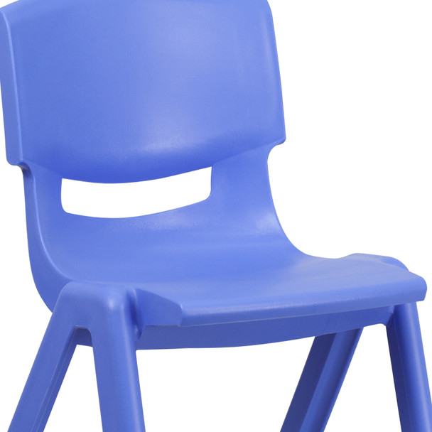 Whitney 2 Pack Blue Plastic Stackable School Chair with 15.5" Seat Height