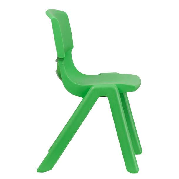 Whitney 2 Pack Green Plastic Stackable School Chair with 15.5" Seat Height