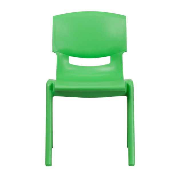 Whitney 2 Pack Green Plastic Stackable School Chair with 15.5" Seat Height