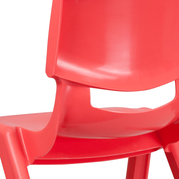 Whitney 2 Pack Red Plastic Stackable School Chair with 15.5" Seat Height