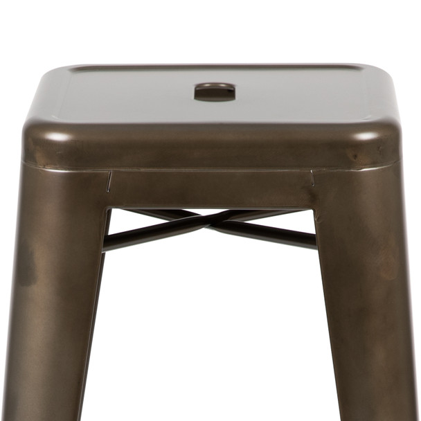 Cierra 30" High Metal Indoor Bar Stool in Gun Metal Gray - Stackable Set of 4