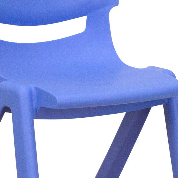 Whitney 4 Pack Blue Plastic Stackable School Chair with 12'' Seat Height