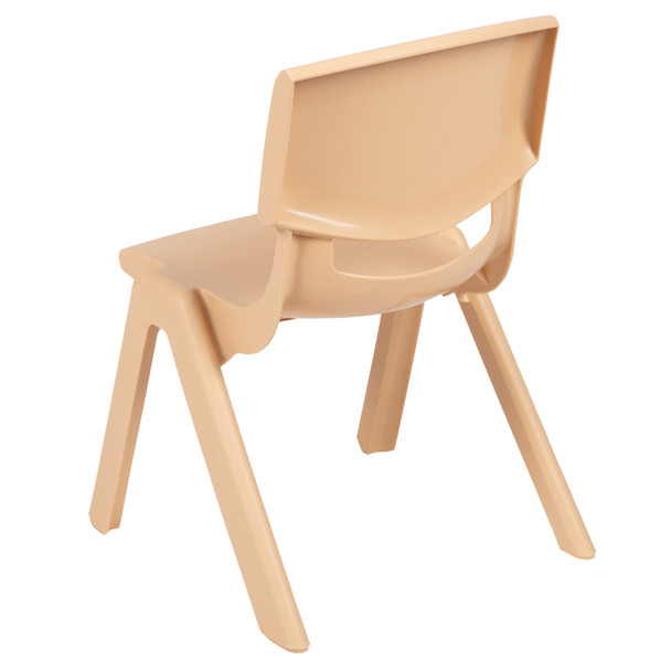 Whitney 4 Pack Natural Plastic Stackable School Chair with 10.5" Seat Height